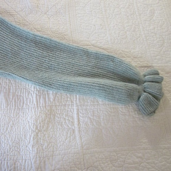 Topshop Sweater 14 Frill Ruffle Mock Neck Mint Blue NWOT - Picture 6 of 8